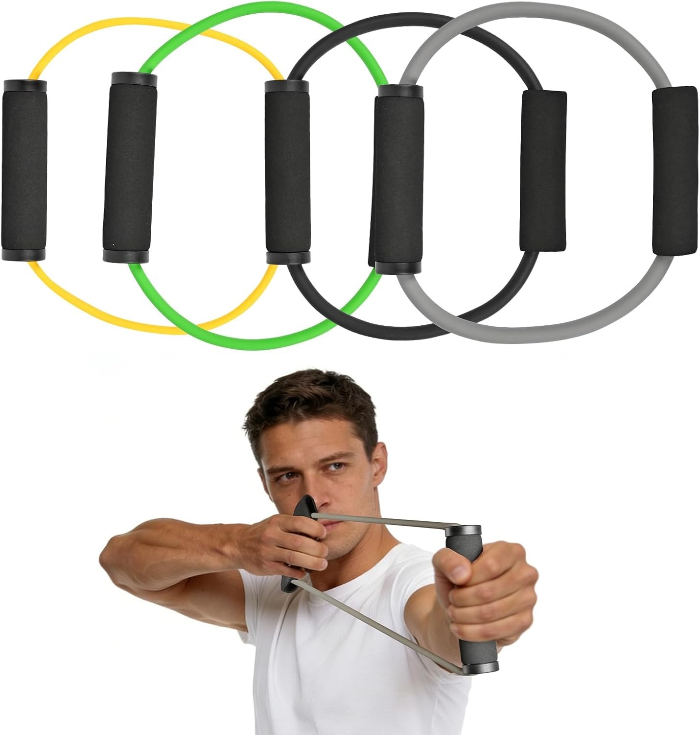 Archery Bow Trainer - 20 30 40 50 LBS Bow Strenth Trainer Latex Draw Training.