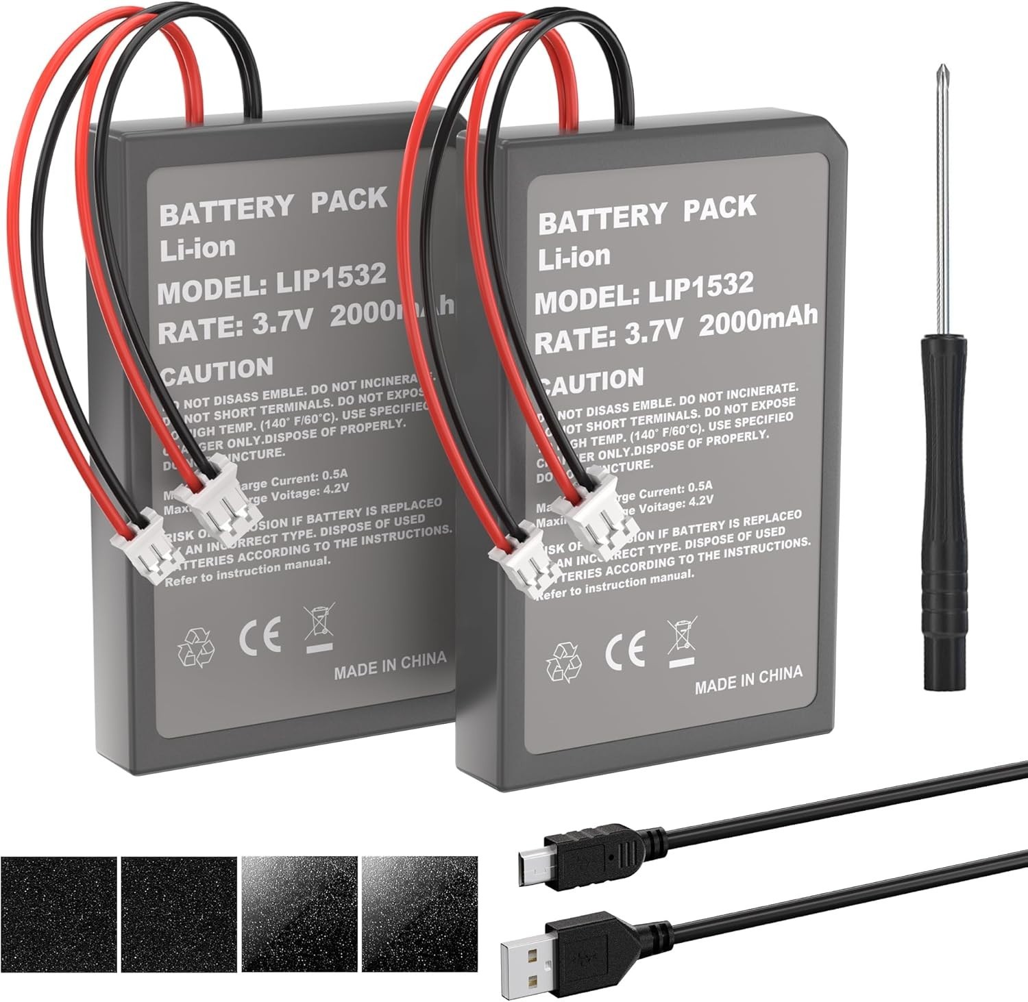 Reliable 2 Pcs Rechargeable Batteries for PS4Pro/PS4Slim - Includes Toolkit