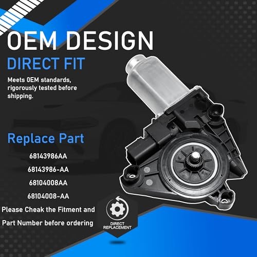 Front Passenger Right Window Regulator Motor Compatible with 2011–2023 Dodge