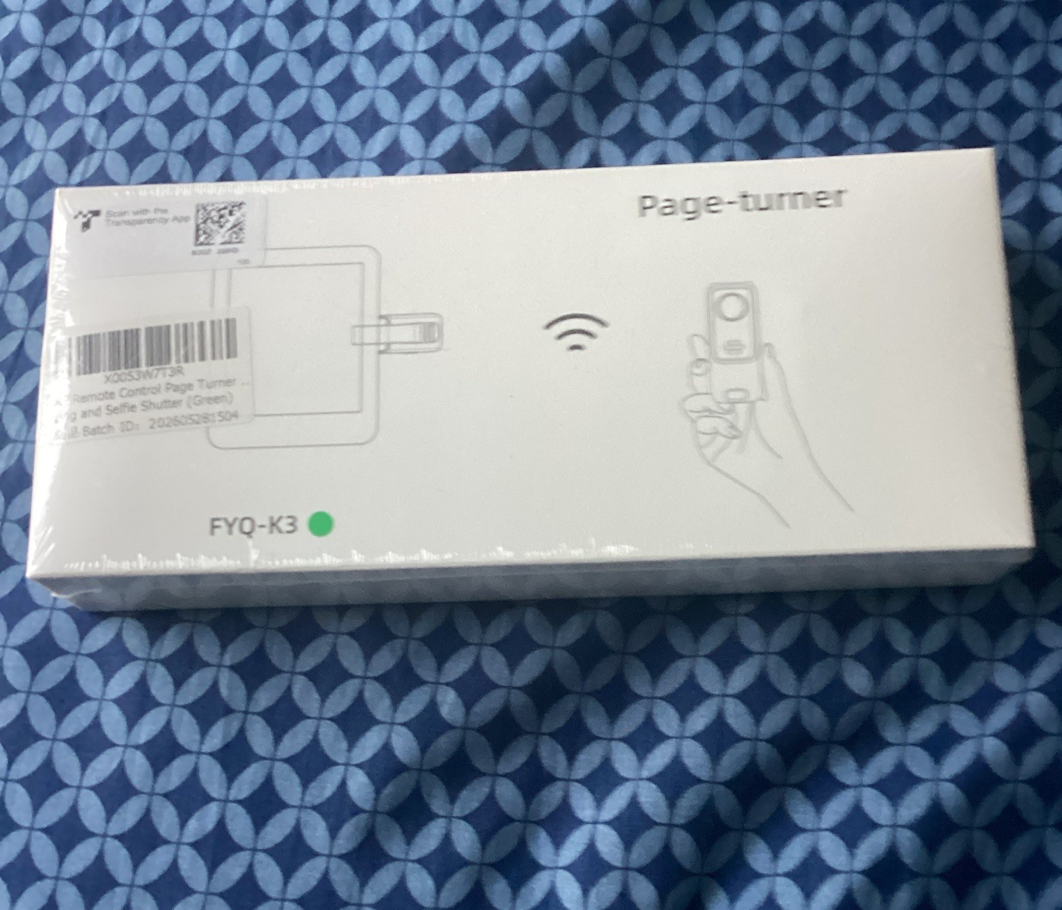 FYQ-K3 Wireless Page Turner Remote Control, White, Universal,  10 m Range