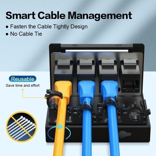 4 Port CAT6 Keystone Patch Panel UTP Network Panel Home Office 1U 4Port EC