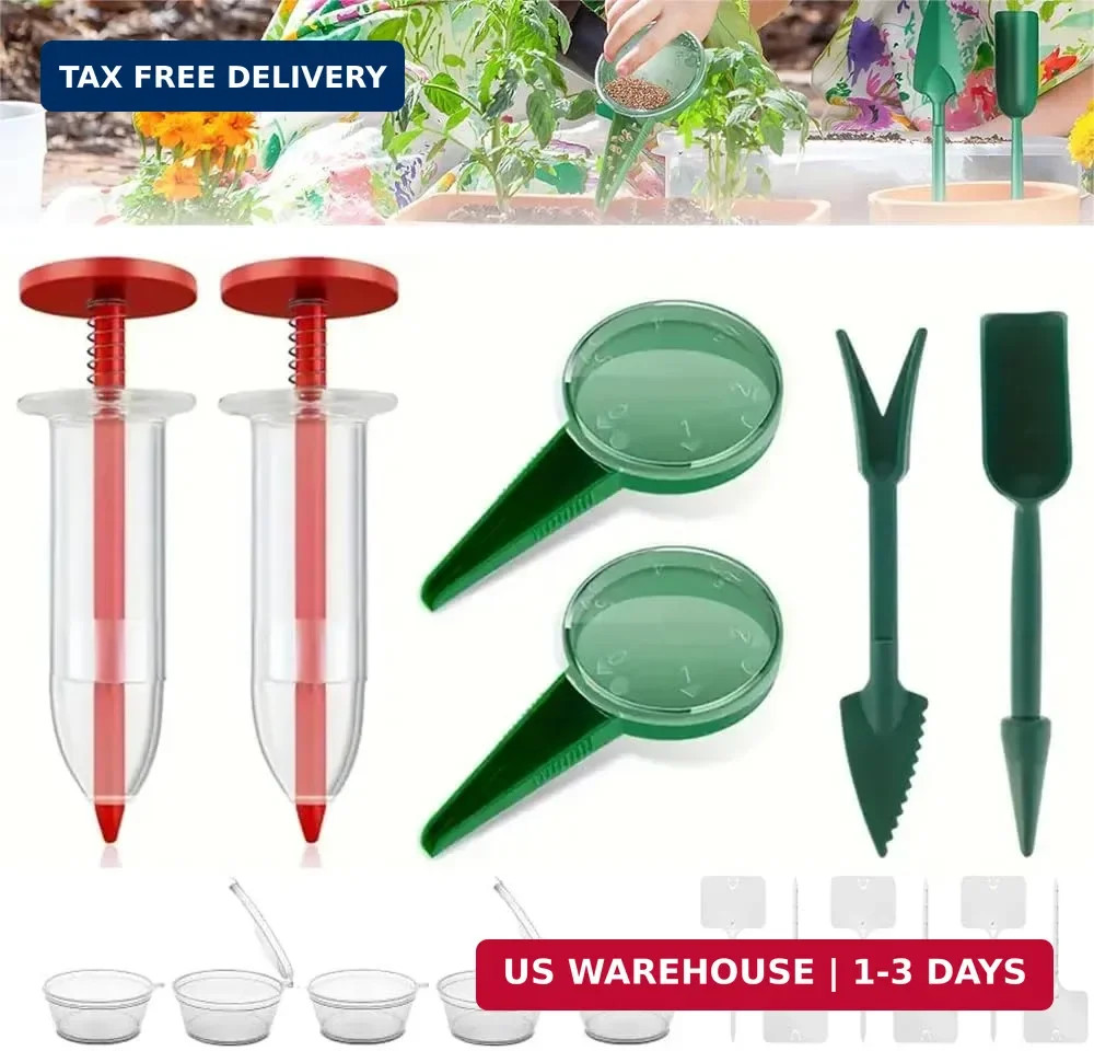 6 PCS Mini Seed Spreader Set, 2025 New Mini Sowing Seed Dispenser, Small Garden