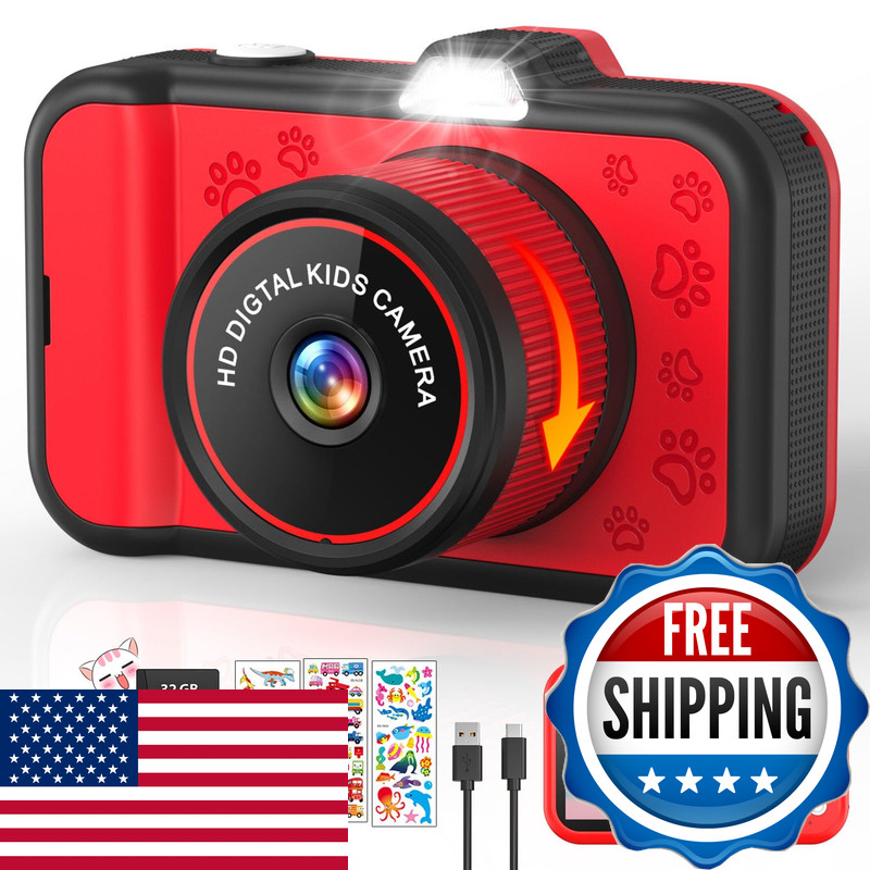 Chakeyake Kids Camera Toddler Digital Camera Rotating Zoom Lens 3.5 Large