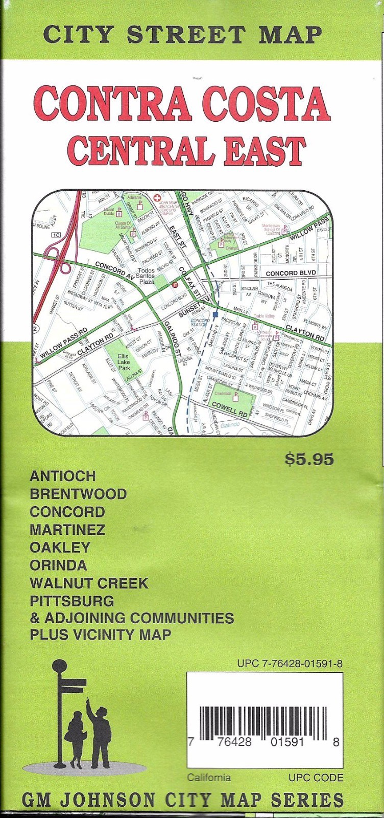 City Street Map of Contra Costa & Central East, California, by GMJ Maps