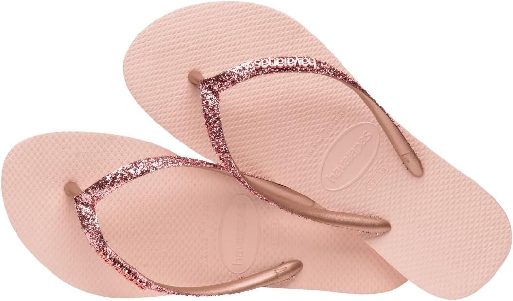 Havaianas Women's Slim Glitter II Flip-flop Sandals, Ballet Rose Size 7-8W