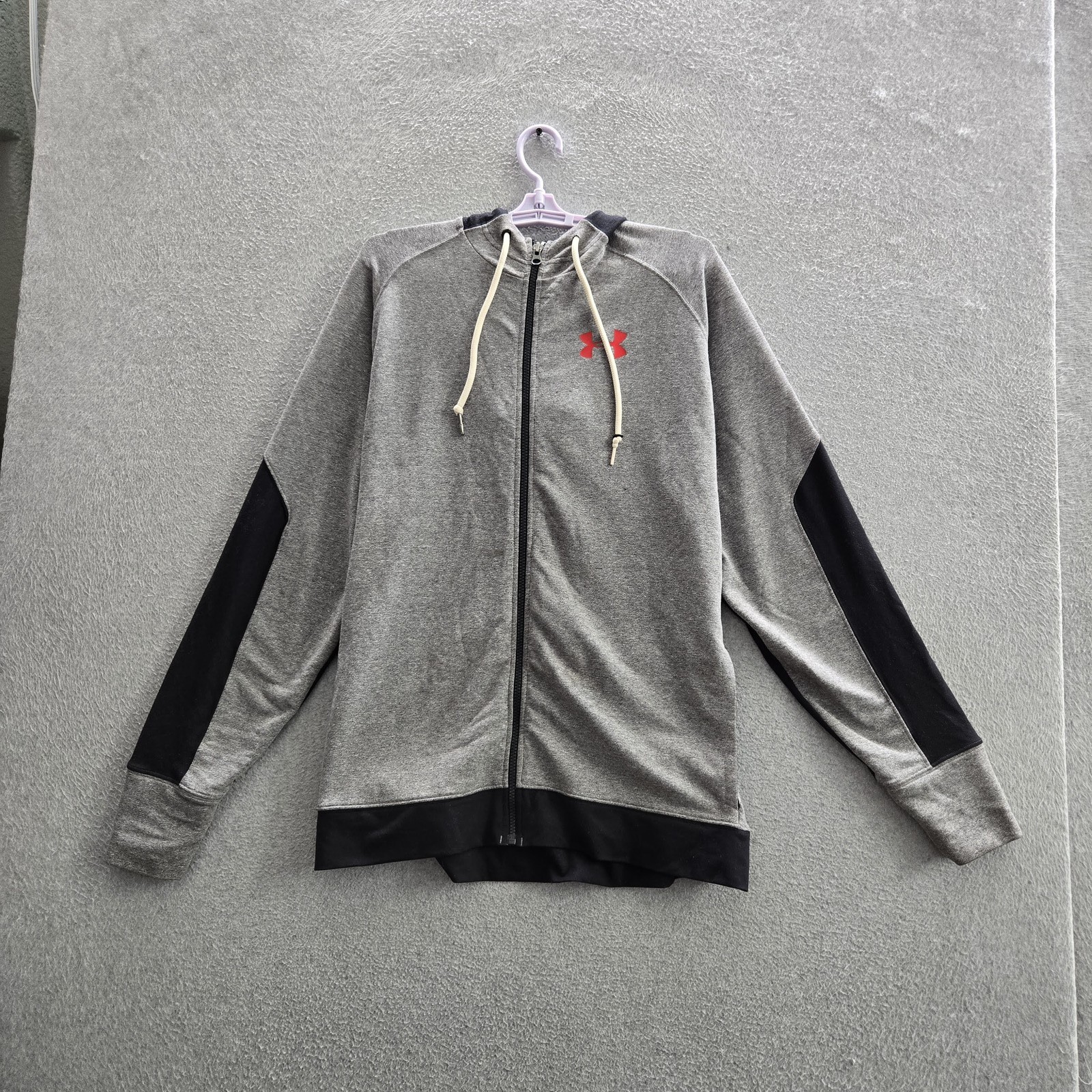 Under Armour Men Jacket L/G (LOOSE FIT) Gray Coldgear Activewear Zipper Loose