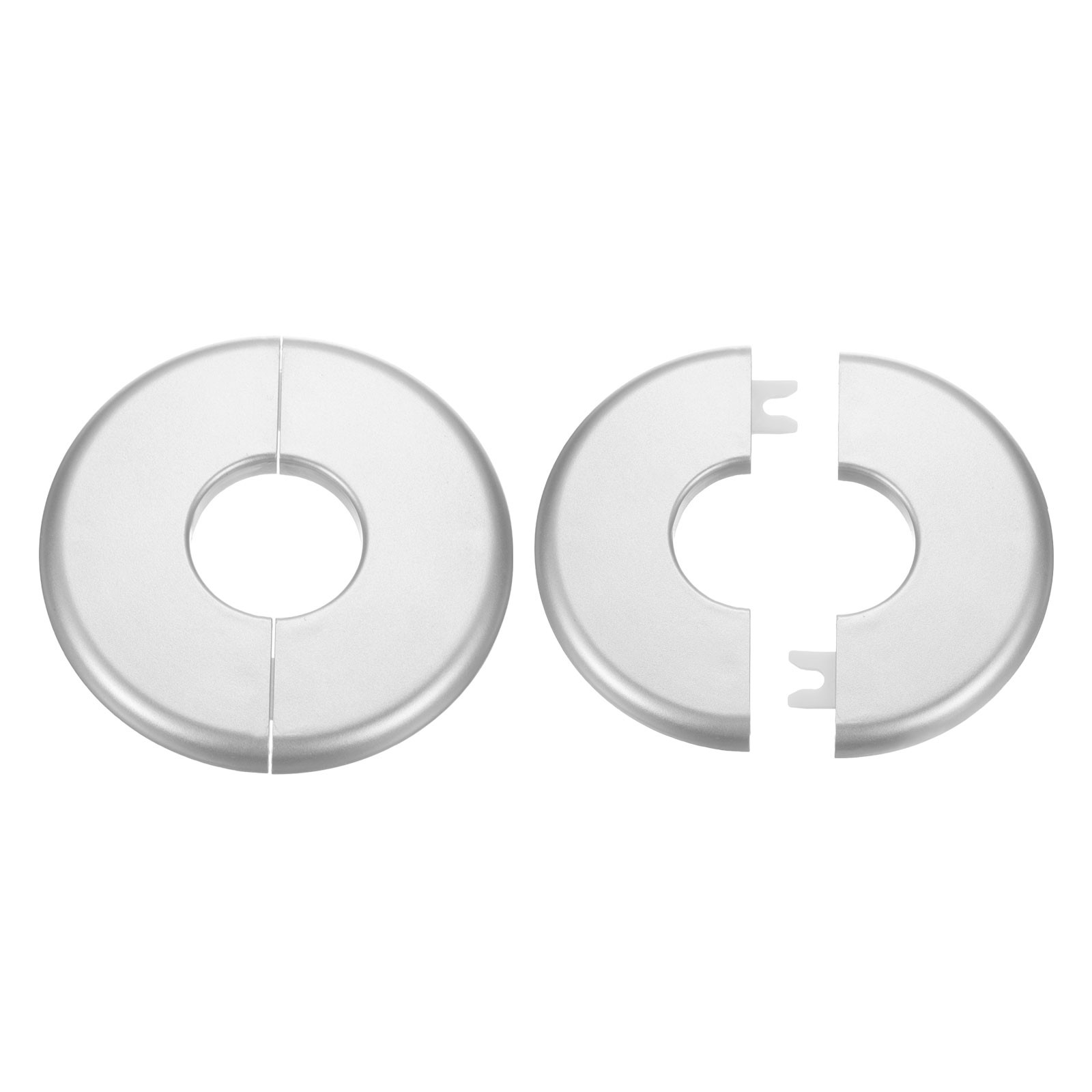 2pcs Wall Split Flange 33.5mm/1.3" Self-Adhesive Plumbing Cover Plates, Silver