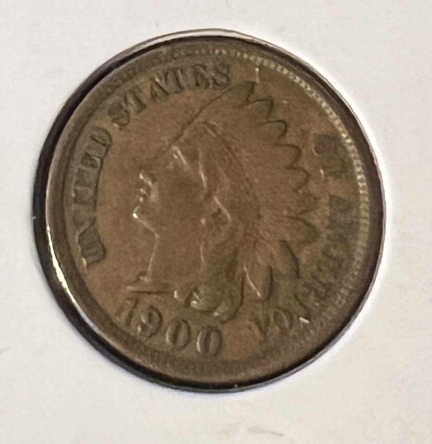 1900 INDIAN HEAD CENT GRADES FINE ACTUAL COIN  #7353