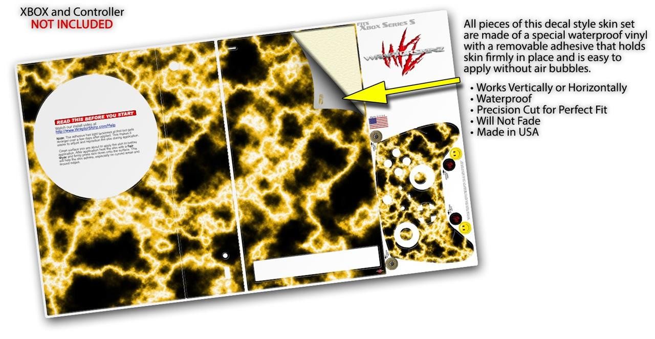 Skin Wrap for XBOX Series S Console Controller Electrify Yellow