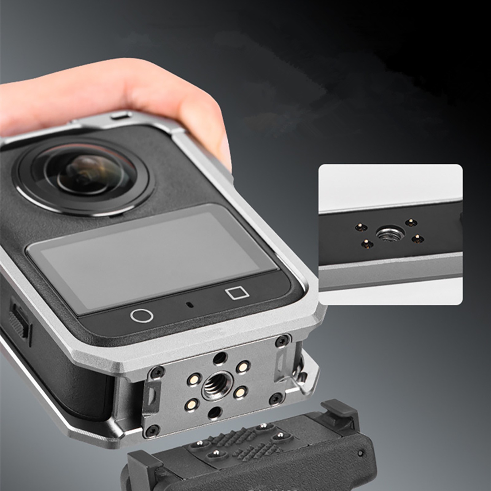 Good Quality For DJI Osmo 360 Camera Metal Rabbit Cage Frame Case+Lens Cover