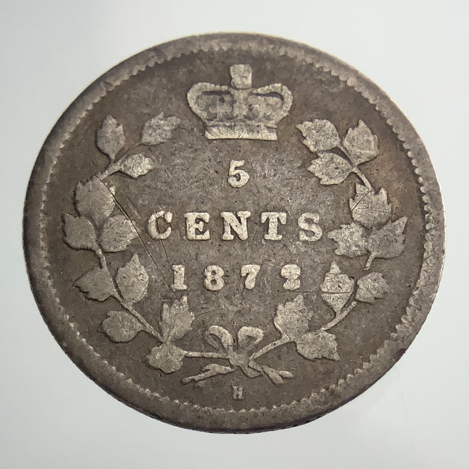 1872 H Canada 5 Cents Small Silver KM# 2 Circulated Coin II936