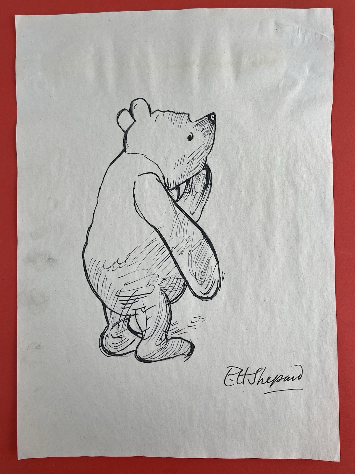 Ernest Howard Shepard Drawing on paper (Handmade) signed