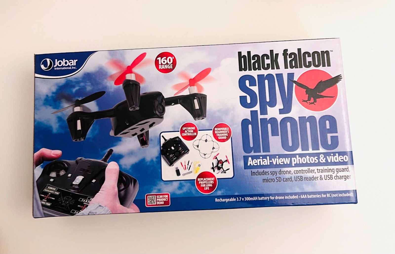 Black Falcon Spy Drone 160' Range Rechargeable brand new