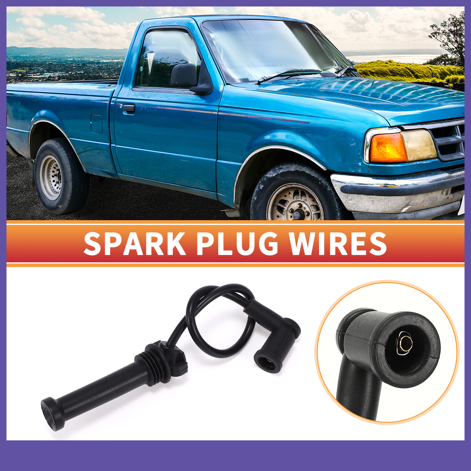 Spark Plug Wire Ignition Coil Cable FOUR Custom for ford for Ranger 2.3L 2001-07