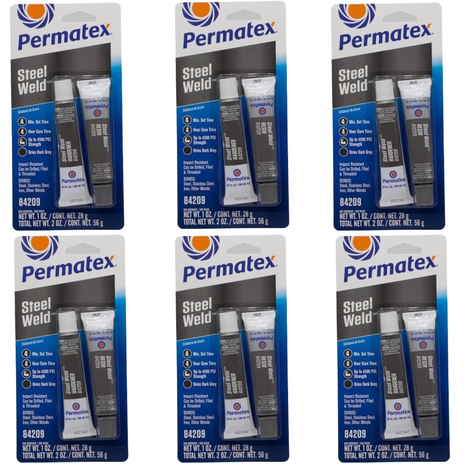 Permatex 84209 Steel Weld Cold Weld Epoxy Pack of 6
