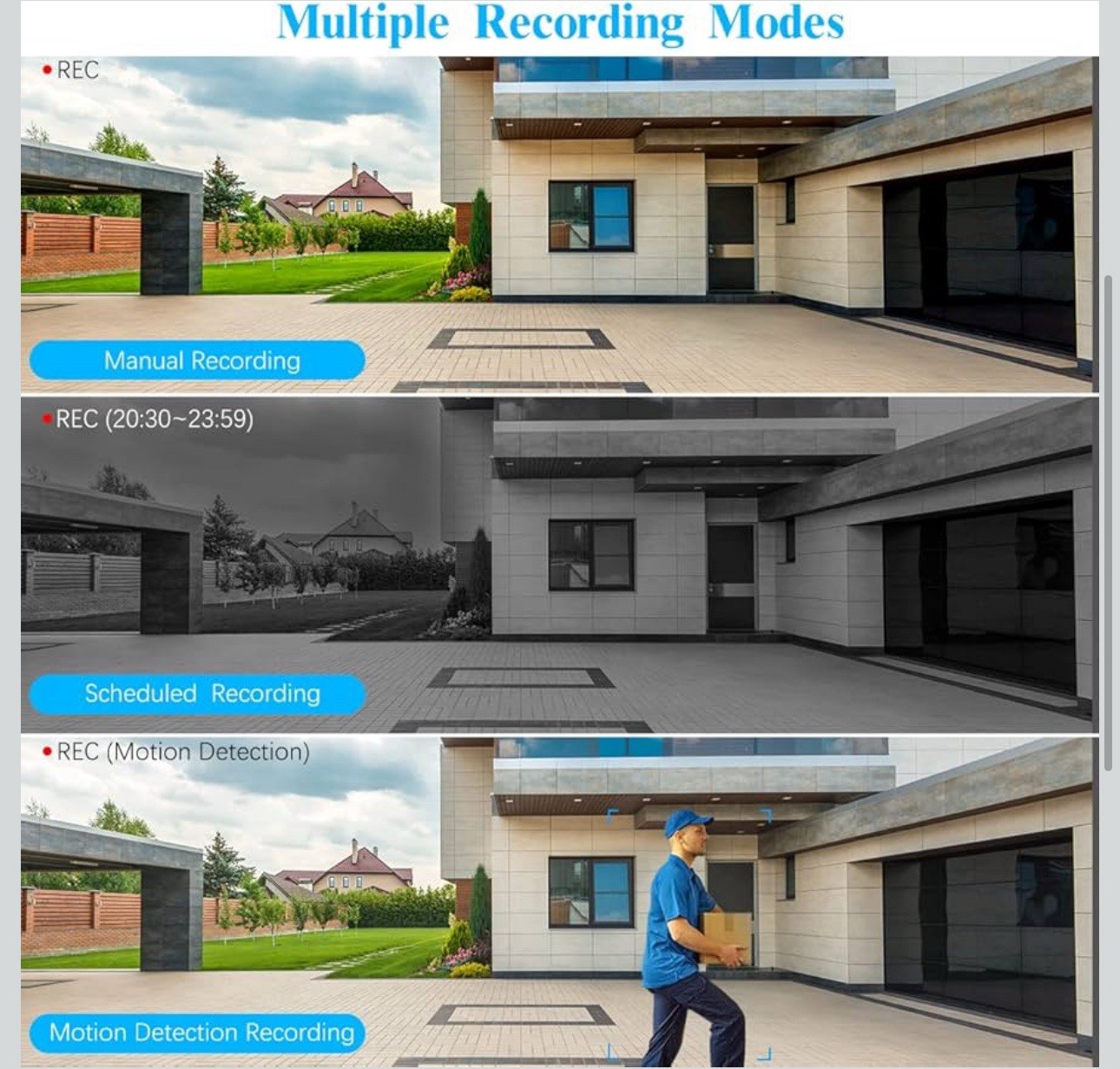 OOSSXX Extend 3.0MP Wireless Camera with Audio Wireless Extend Camera Securit...
