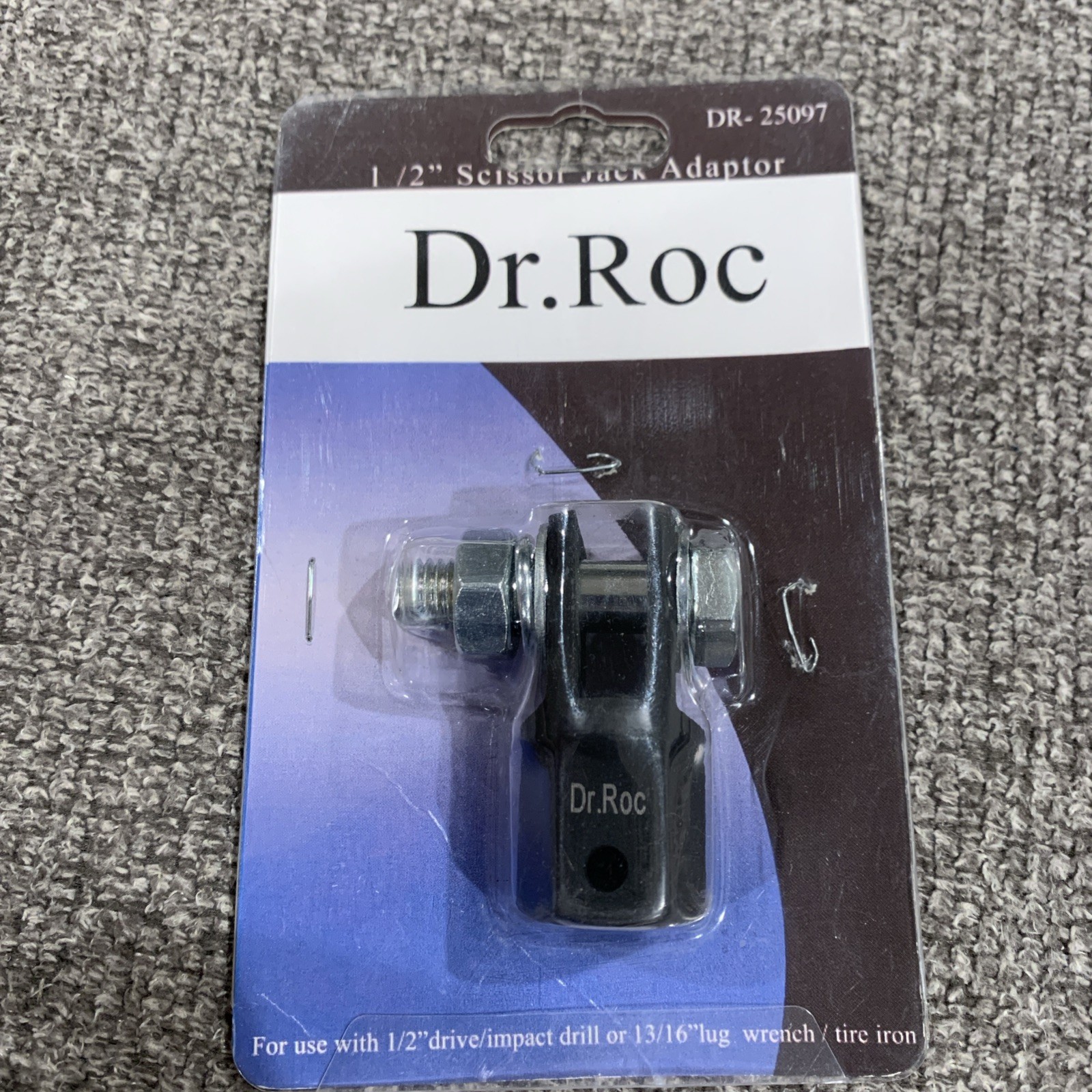 Dr.Roc Scissor Jack Adapter For Use With 1/2 Inch Drive Impact Wrench or 13/16"
