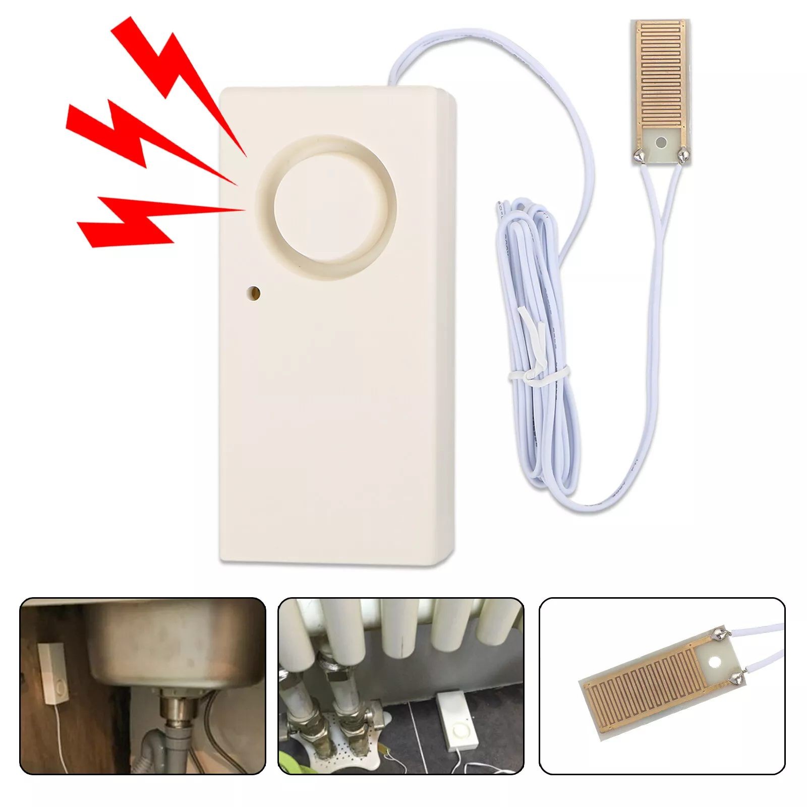 ABS Water Leak Alarm Flood Level Overflow Detector Sensor Home Security