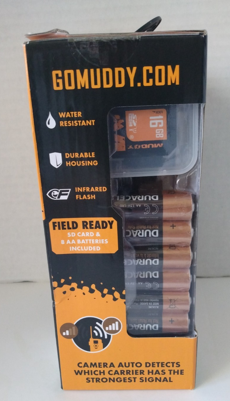 MUDDY MITIGATOR 2.0 Cellular Trail Camera Field Ready Pack Batteries + SD Card