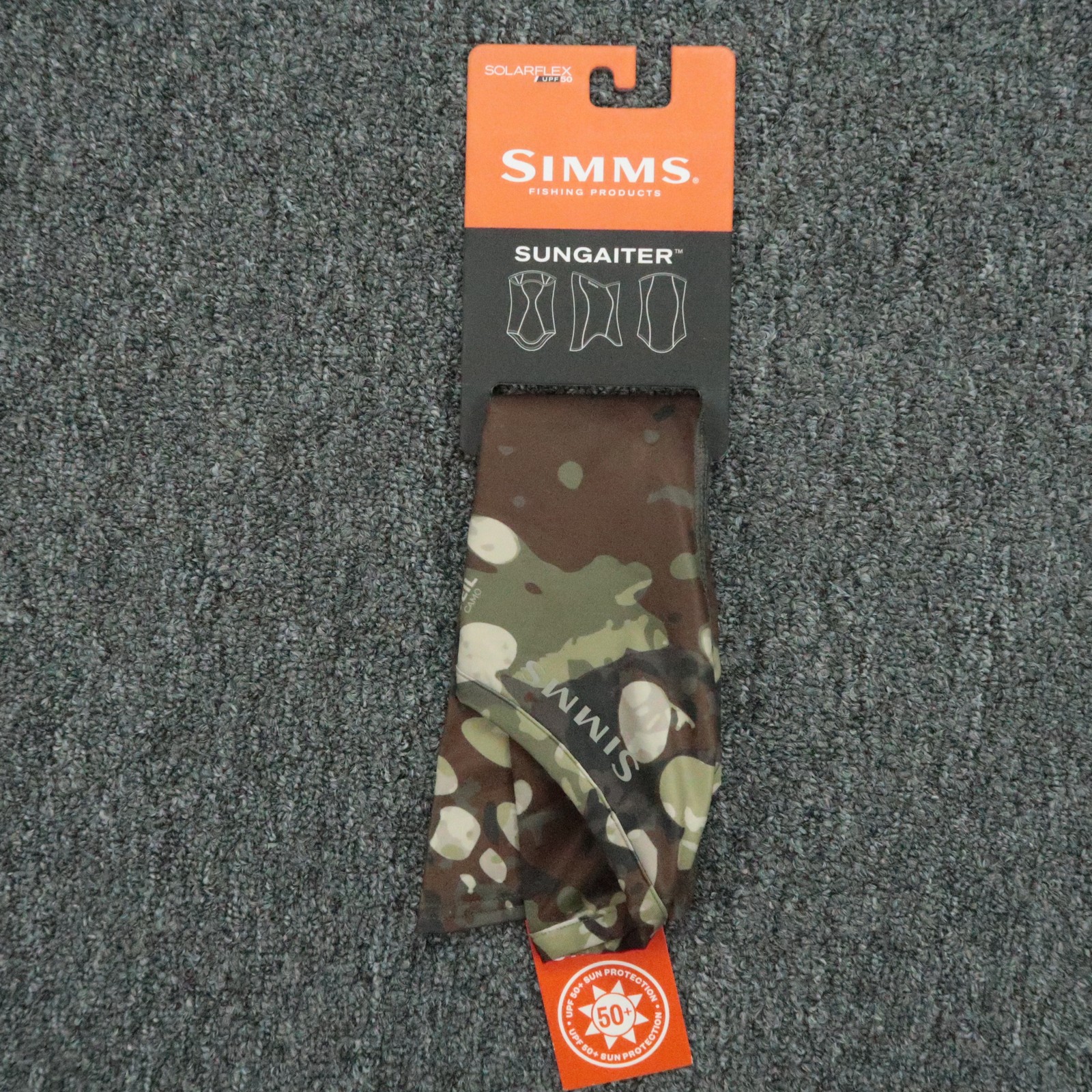 Simms Gaiter Green Brown Camo SunGaiter Solarflex Hiking Hunting Outdoor