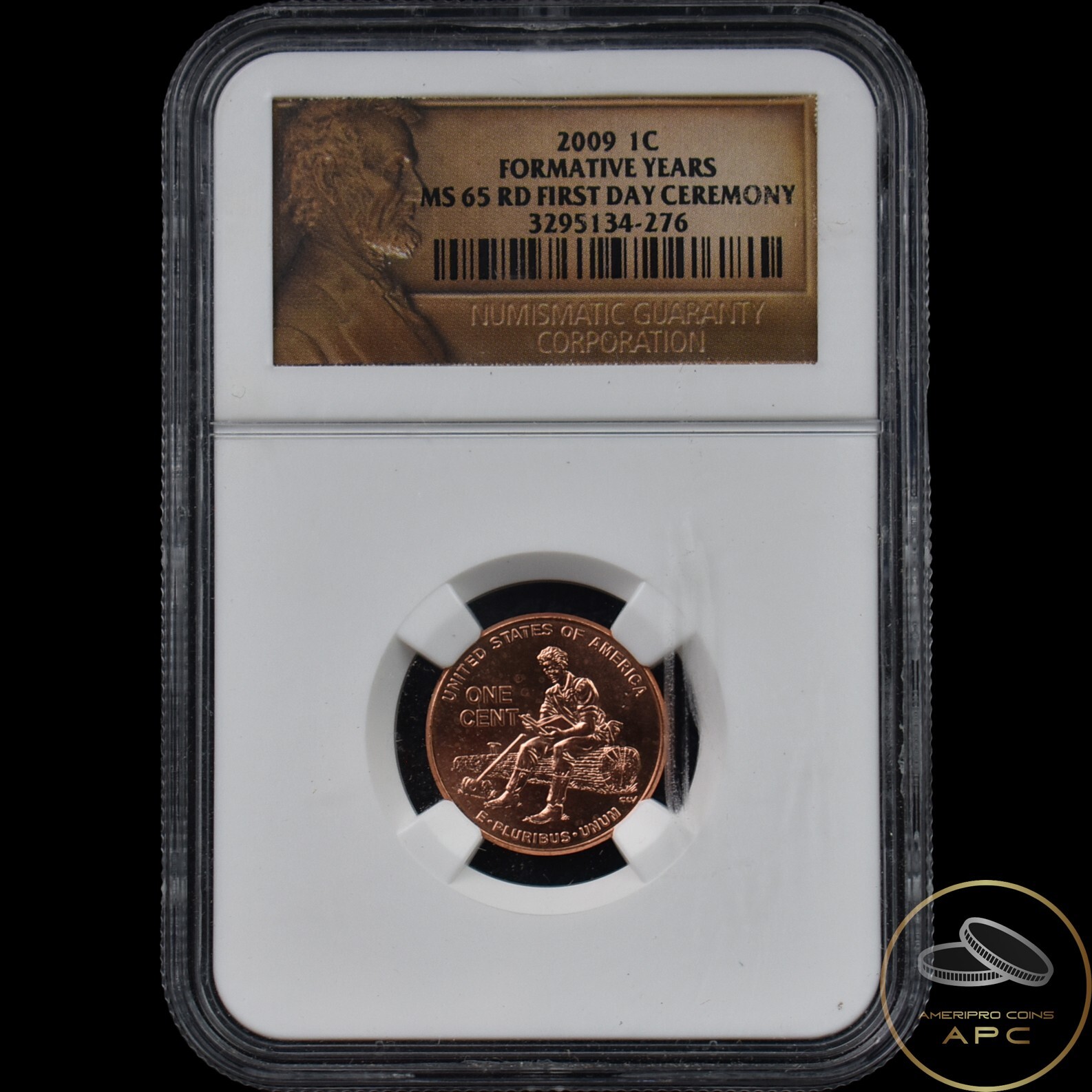 2009 Lincoln Cent Formative Years NGC MS 65 RD First Day Ceremony