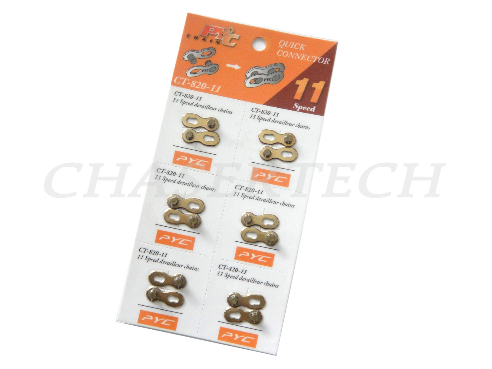 New PYC Chain Link Connector Fits 11 Speed Bike Shimano Chains Gold Card of 6