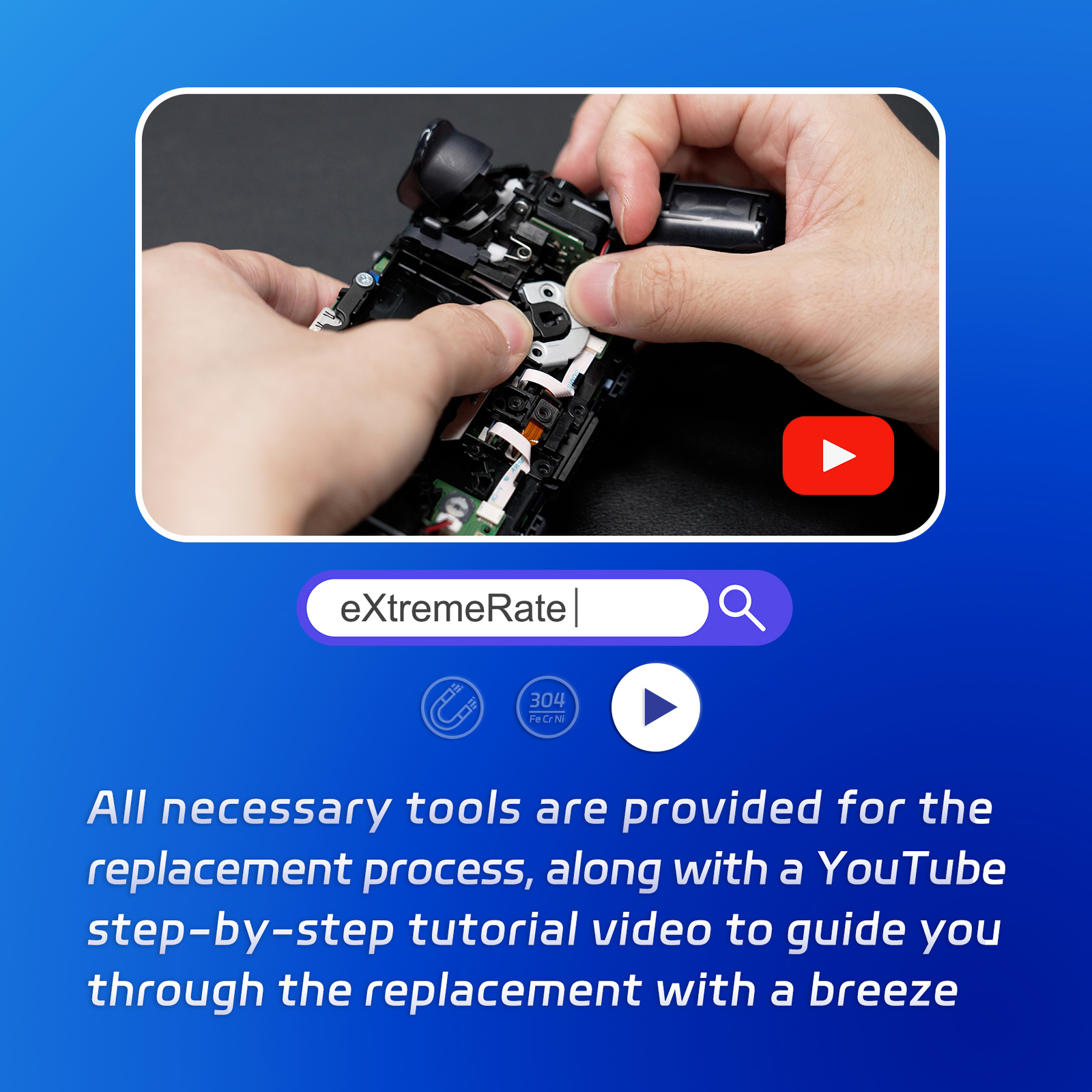 eXtremeRate Replacement Magnetic Module Kit for PS5 Edge Controller Back Paddles