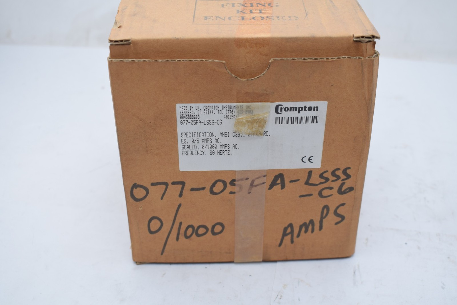 NEW Crompton Instruments 077-05FA-LSSS-C6 PANEL METER 0-1000AC AMPERES