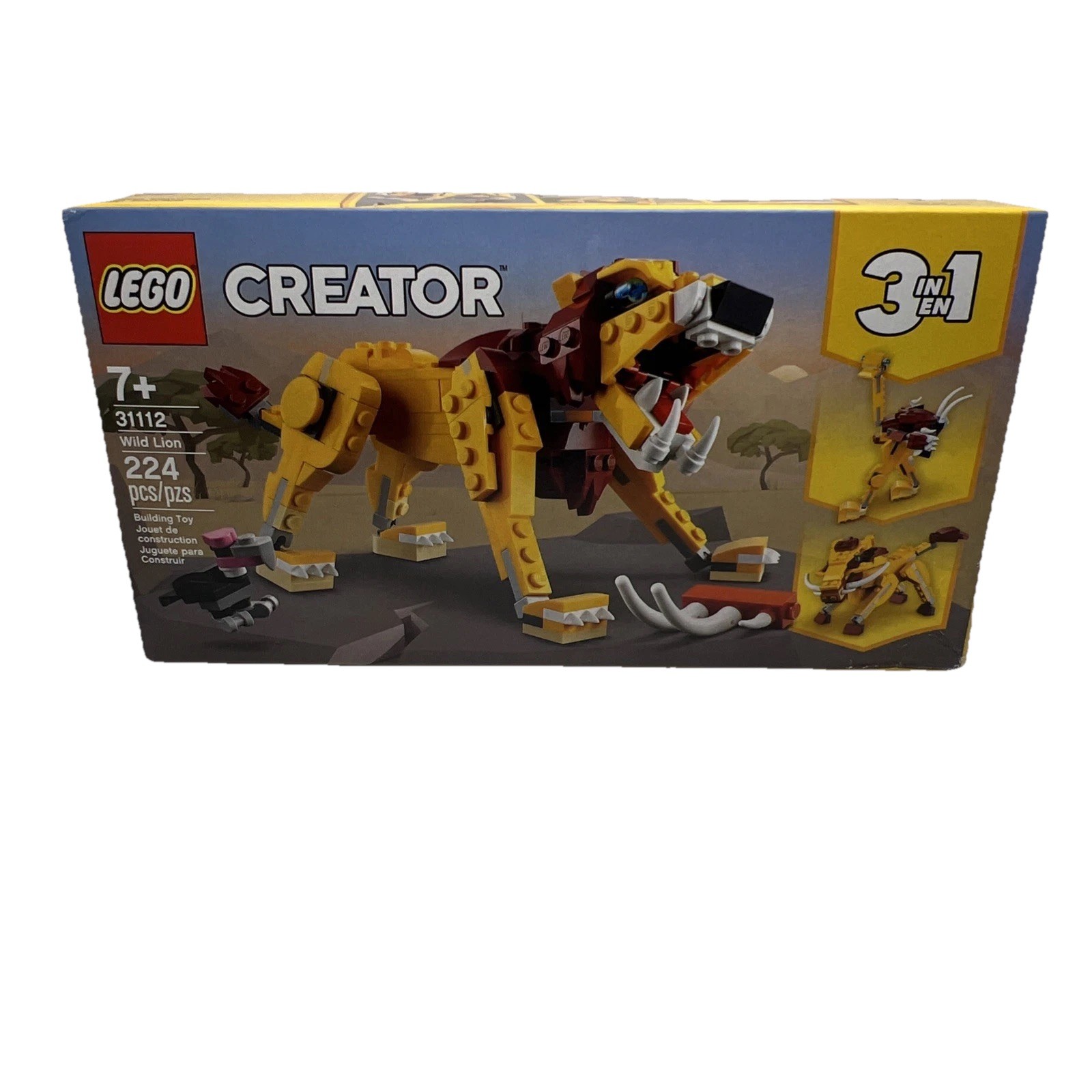 NEW! LEGO 31112, Creator 3 in 1 Wild Lion Animal, 224 Pcs, SEALED BOX Some Wear