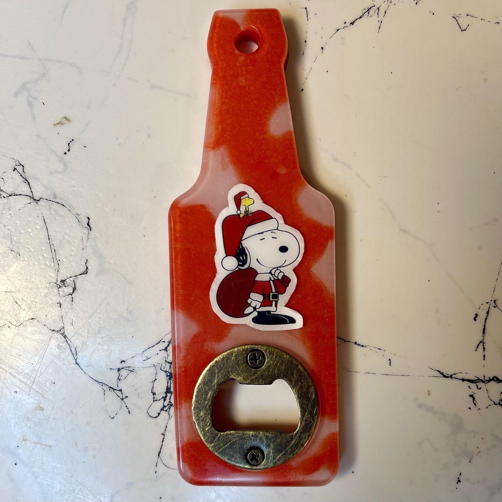 Snoopy & Woodstock Christmas Resin Bottle Opener | Holiday Peanuts Collectible