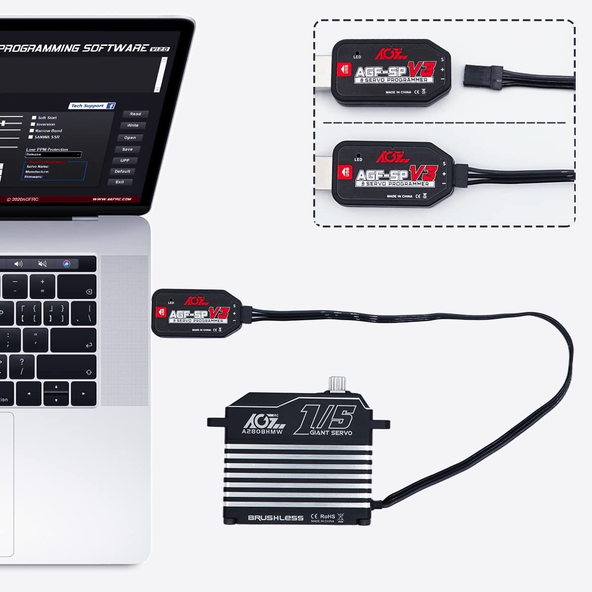 AGFRC USB Servo Programmer Card For AGFRC Servos Programmable