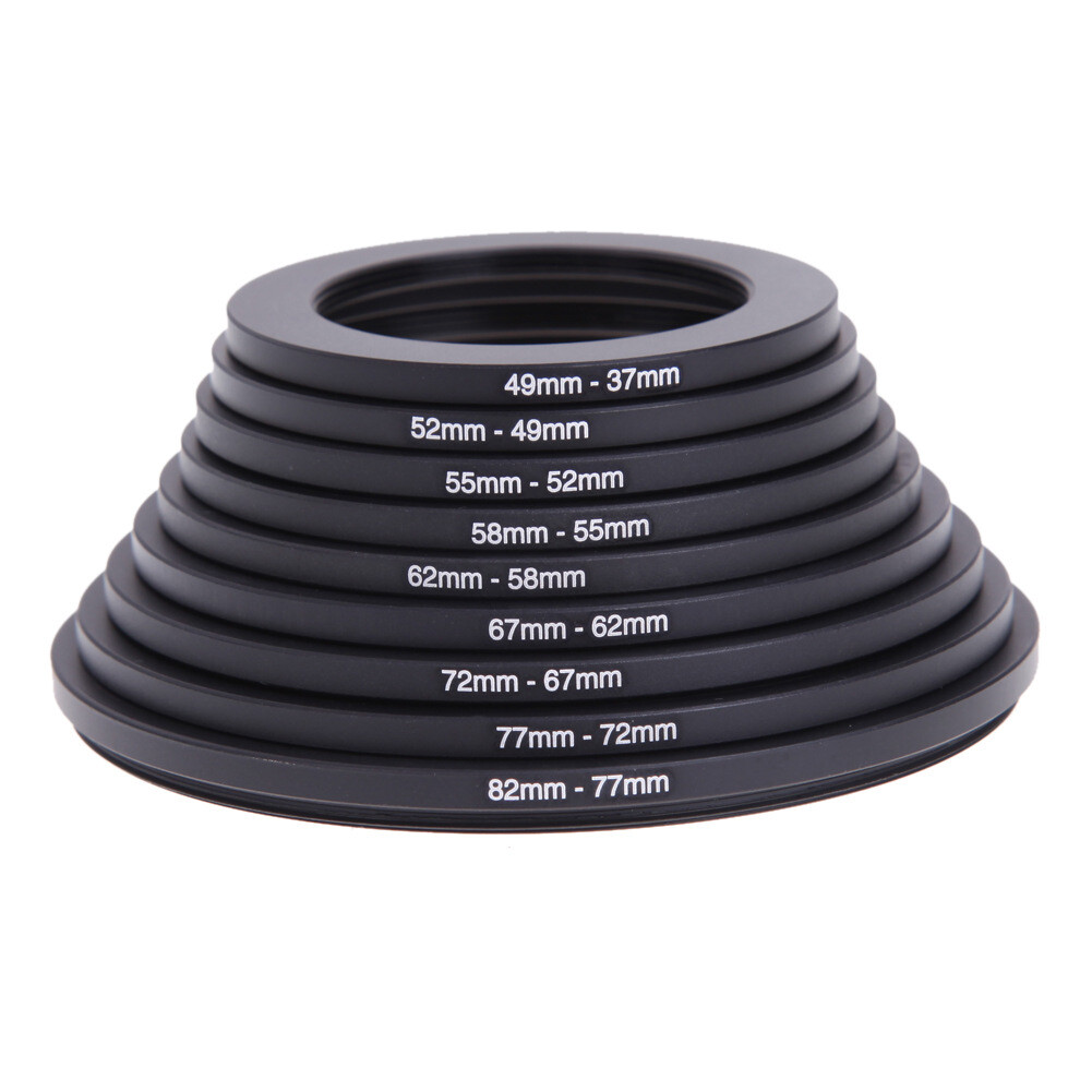 18Pc 37- 82mm Step Up Down DSLR Camera Lens Filter Adapter Ring Mount Basket Kit
