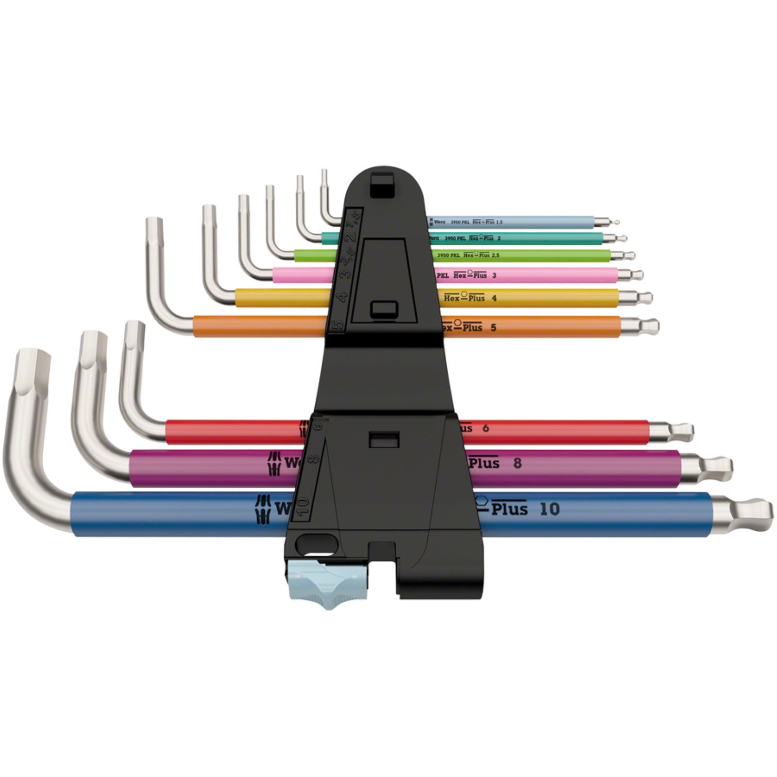 Wera 3950 SPKL Hex Wrench Multicolor Long Arm Hex Set - 9-Pieces 05022669001