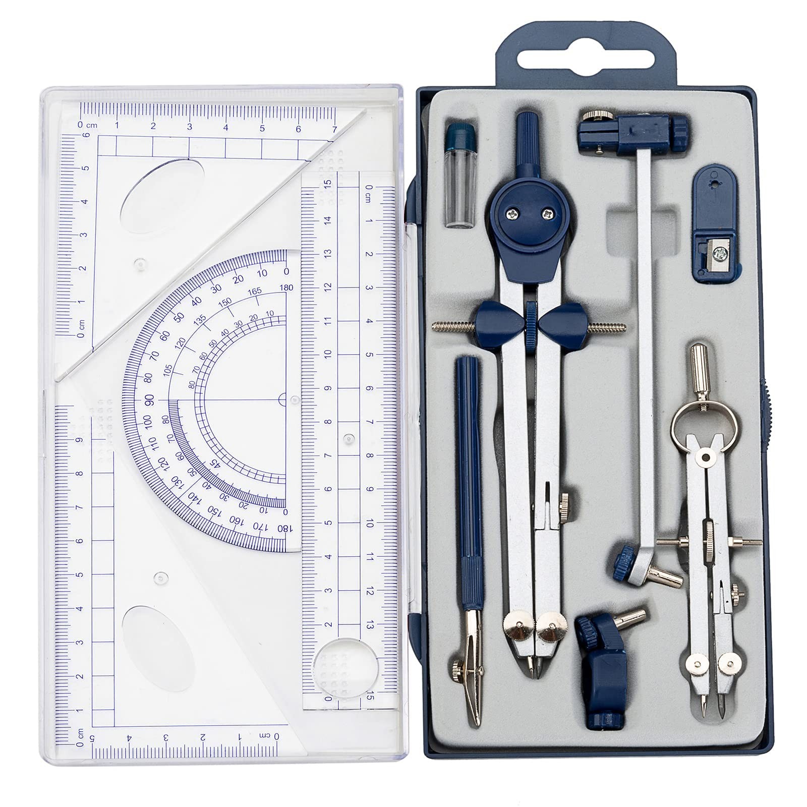 13 Pcs Compass and Protractors Set Math Compass Geometry Tool Metal Geometry Kit