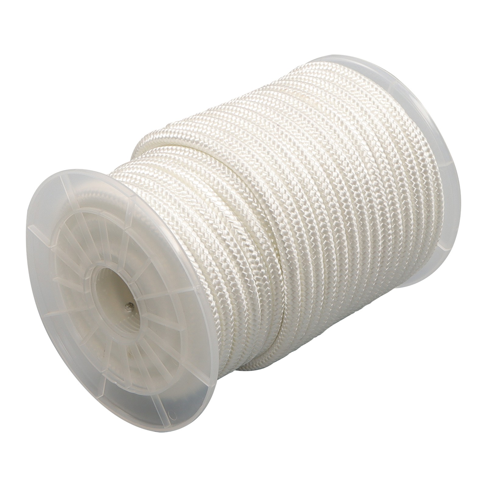 3/8 Inch Nylon Rope 100 Foot Spool 100% Nylon Solid Braid Rope Dyeable White New