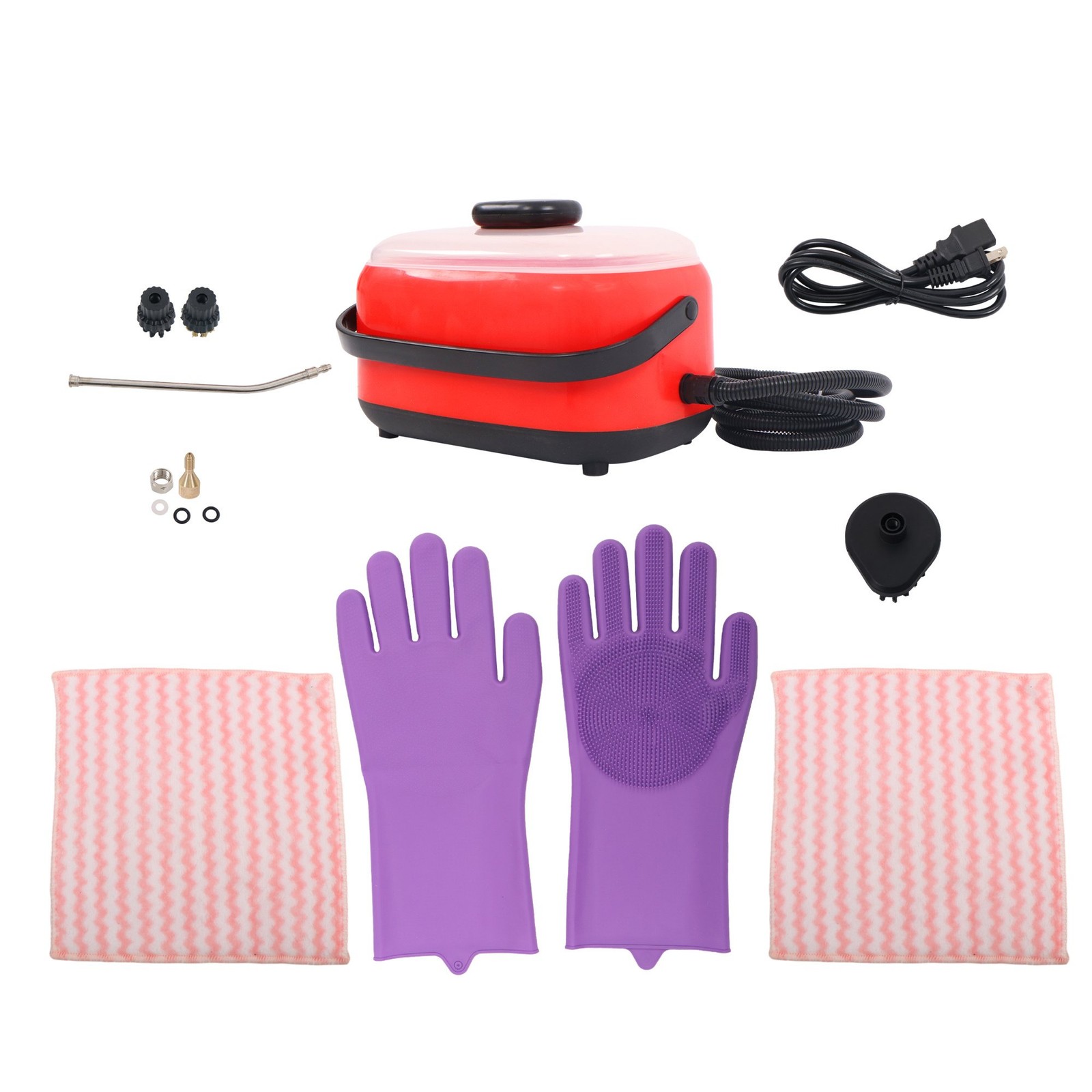 Heavy Pressure Steam Cleaner 2500W 1500ml Tank for BBQ Grill&Patio Furniture Red