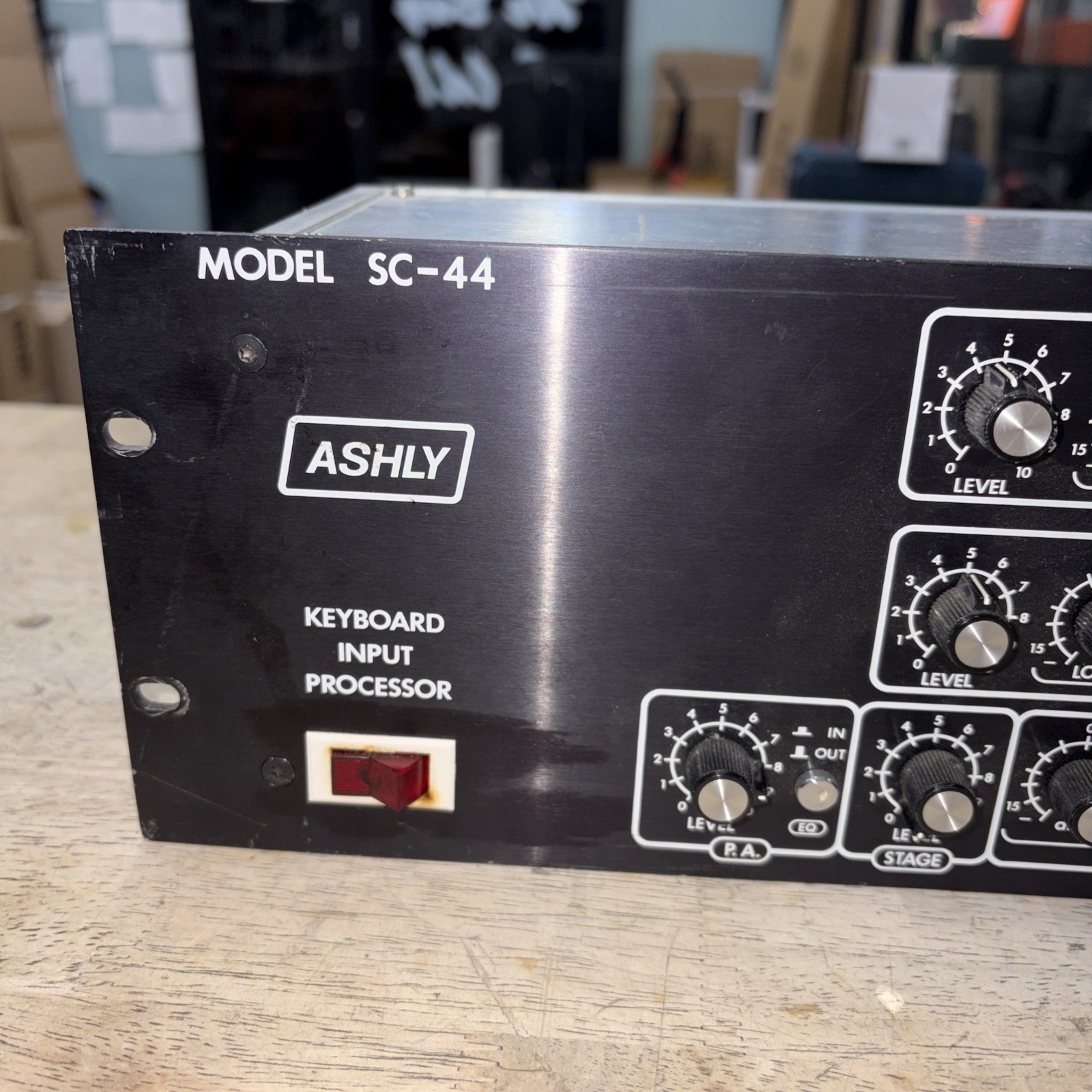 Ashly SC-44, Black, Keyboard Input Processor 4 Ch Mixer Eq, Vintage Rack