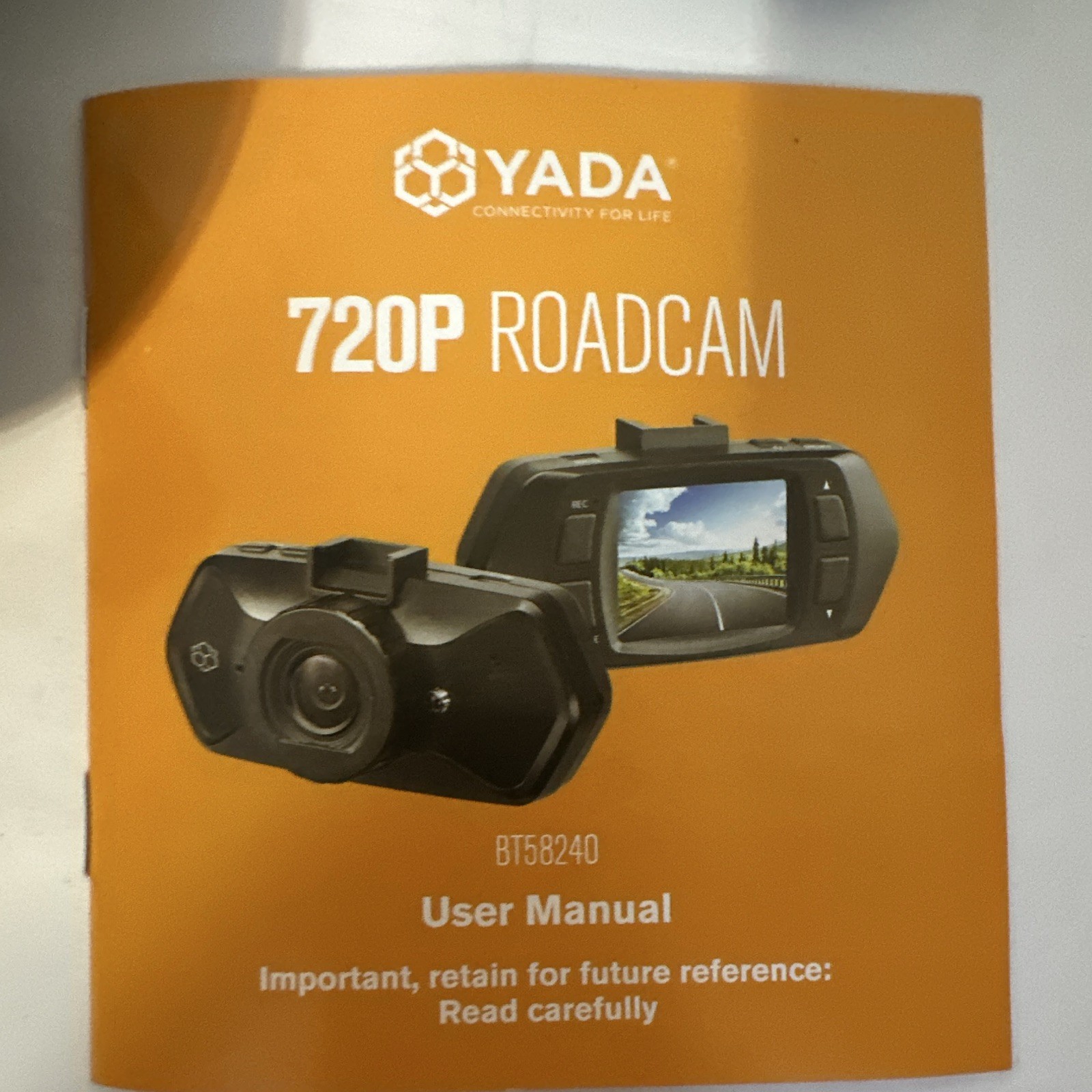 Yada Roadcam 720P Black Dash Camera, 120 Degree Wide Angle Lens, G Sensor