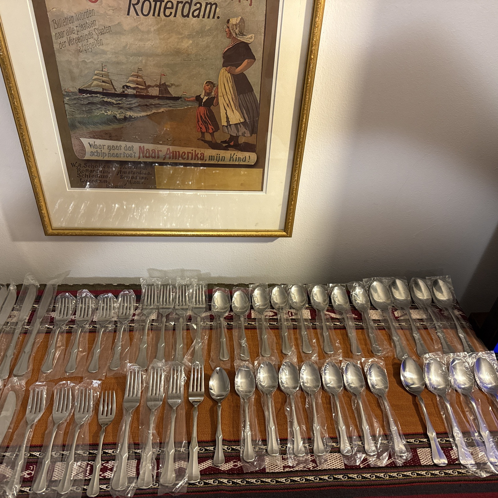 Vtg 50 Pc Brand New National Stainless Flatware 8 Settings NF27 Pattern Olaf