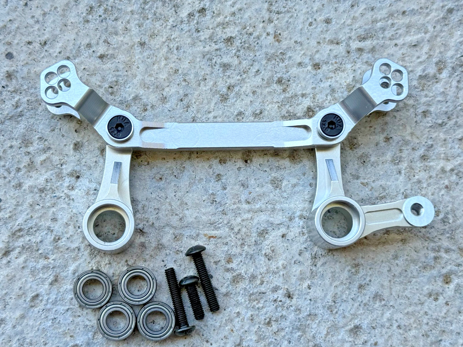 Aluminum Bearing Steering Bellcrank Arrma 1/10 VORTEKS 3s BLX Silver