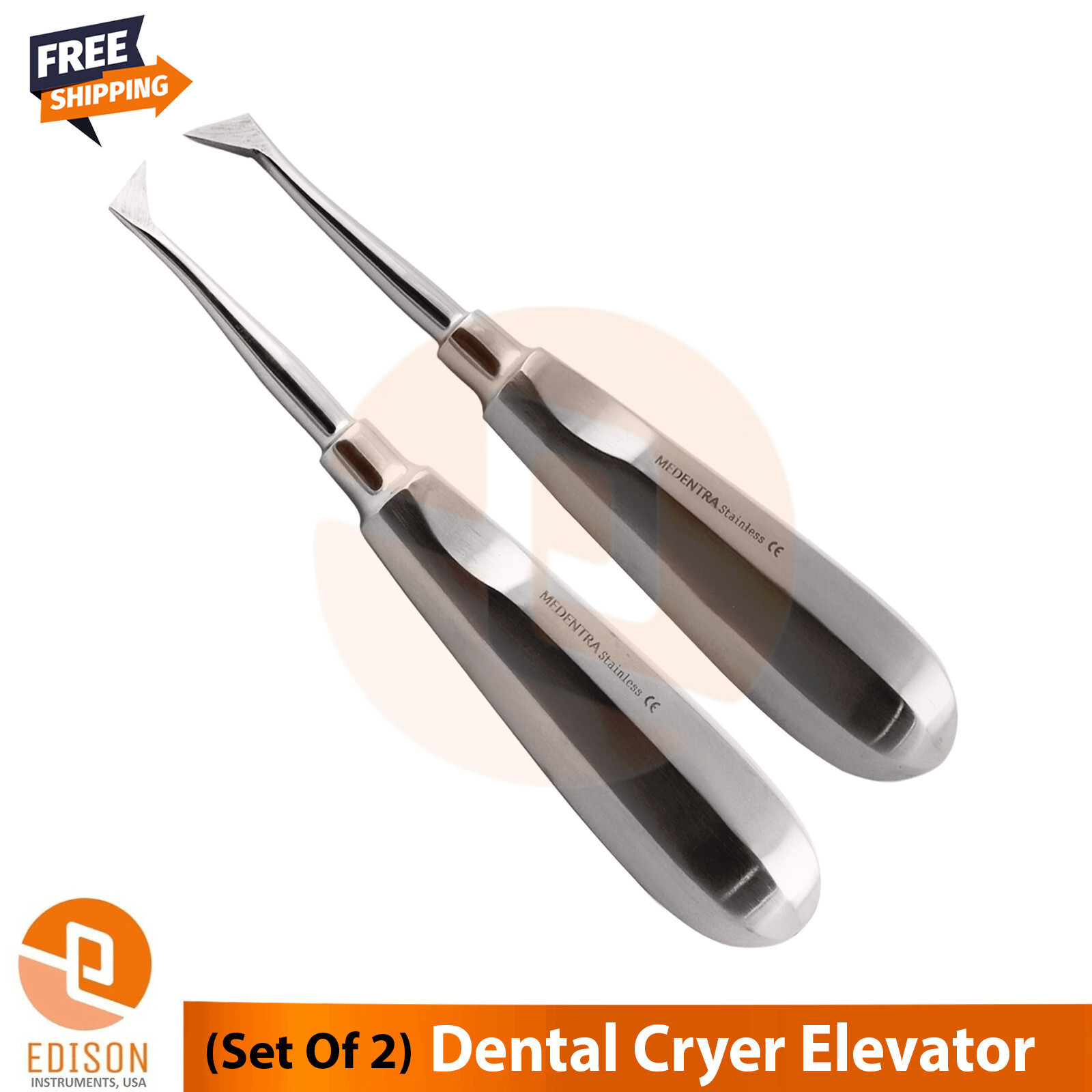 2 Pcs Dental Root Elevator Cryer Oral Surgery Implant Tooth Loosen Elevators