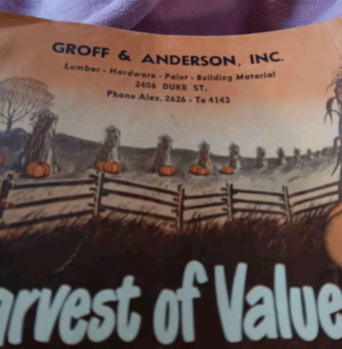 Hardware Catalog Alexandria VA  1952 Harvest Of Values