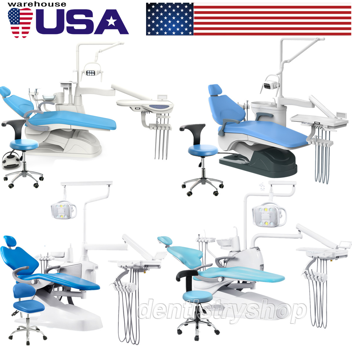 US Dental Electric Exam Chair Computer Controlled Unit Chair with Doctor's Stool