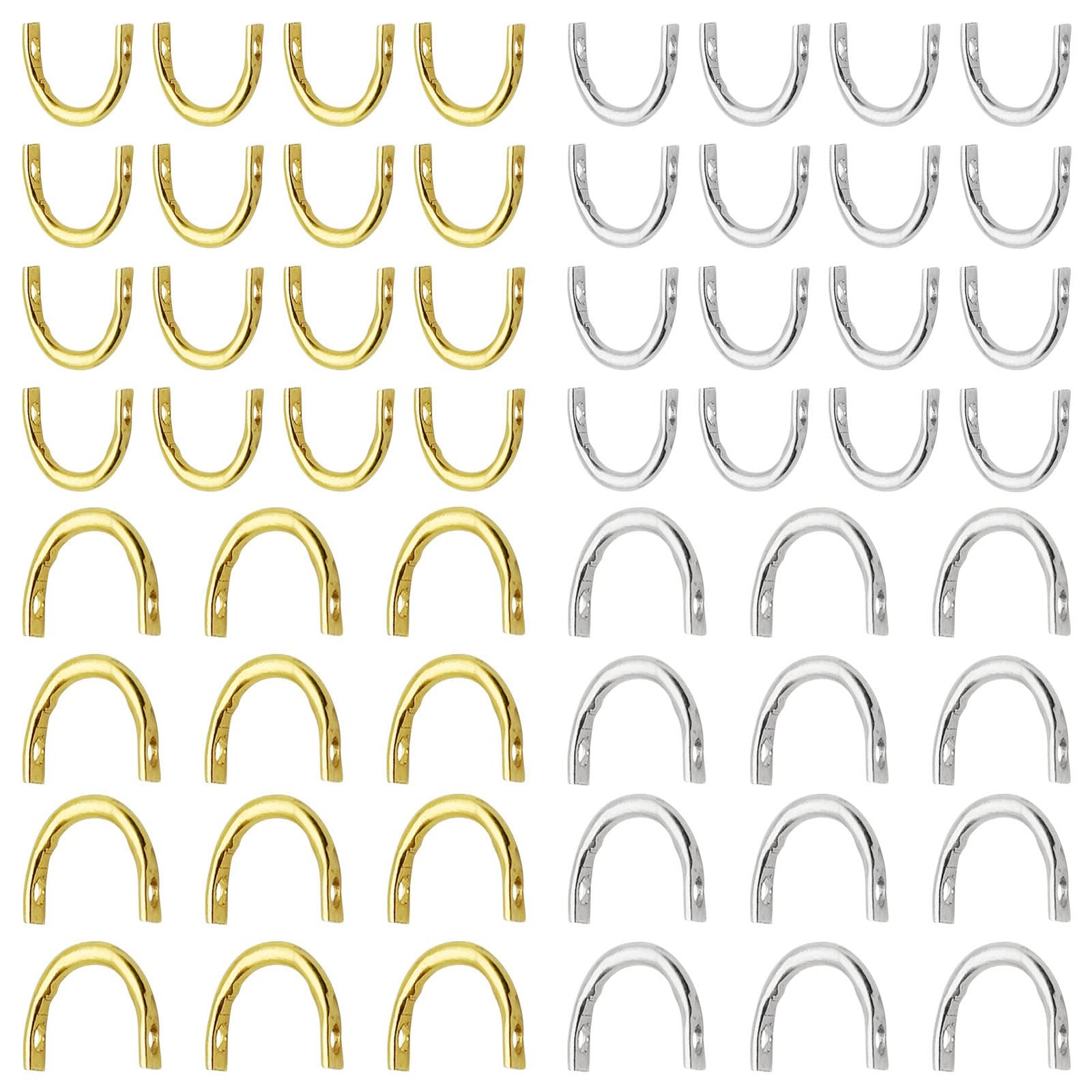 400Pcs 2size Fishing Spinner Clevis U-Shaped Clip Small, Medium, Gold,Silver