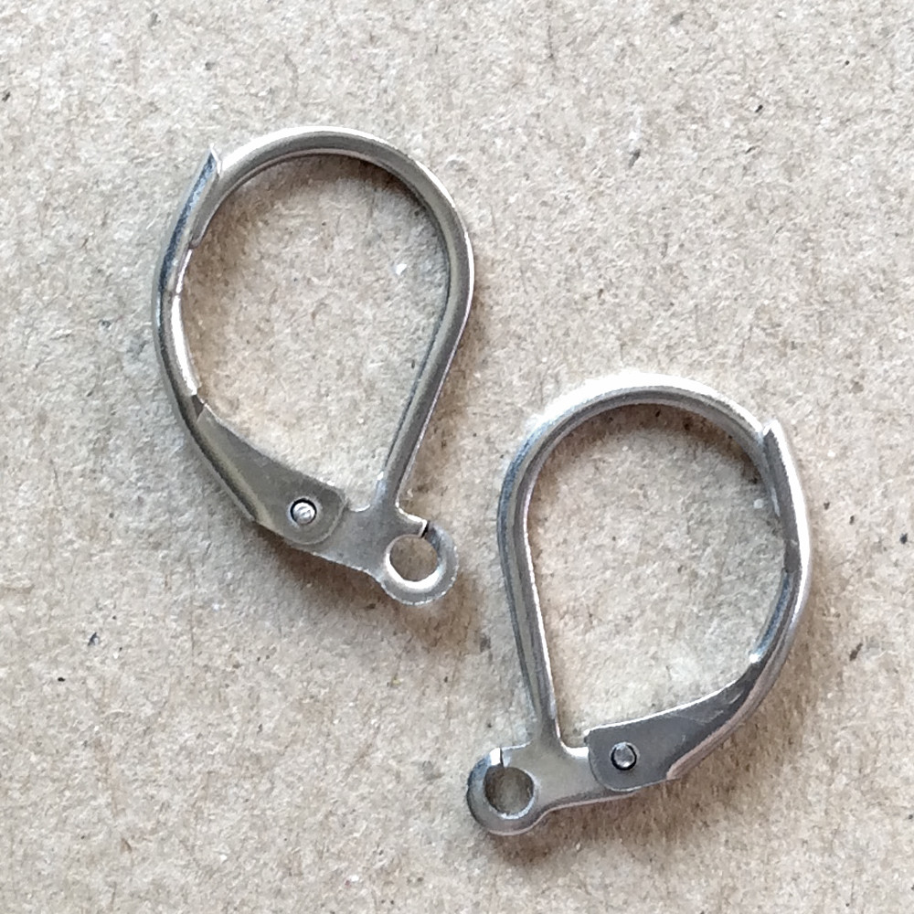 Leverback Earwires Earrings 15x10mm Stainless Steel Q24 Pair Per Pkg