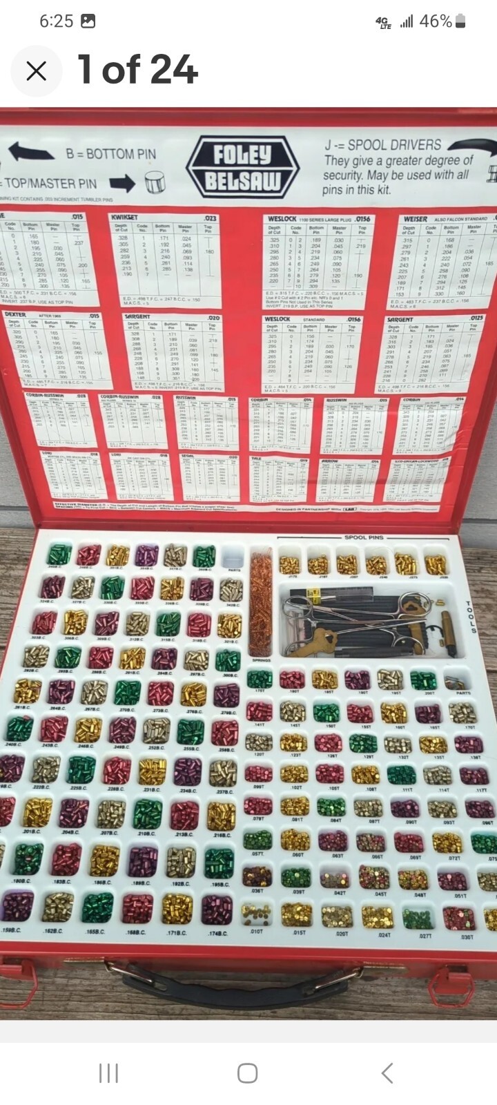 FOLEY BELSAW LOCKSMITH .003 PINS PINNING KIT