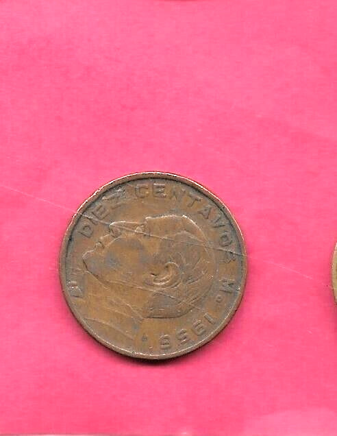 MEXICO MEXICAN KM433 1956 10 CENTAVOS VF VERY FINE NICE OLD BRONZE MEXICAN COIN