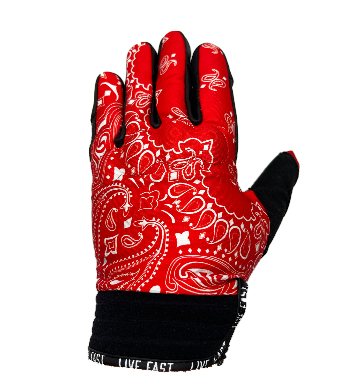 Red Paisley Motorcycle Gloves