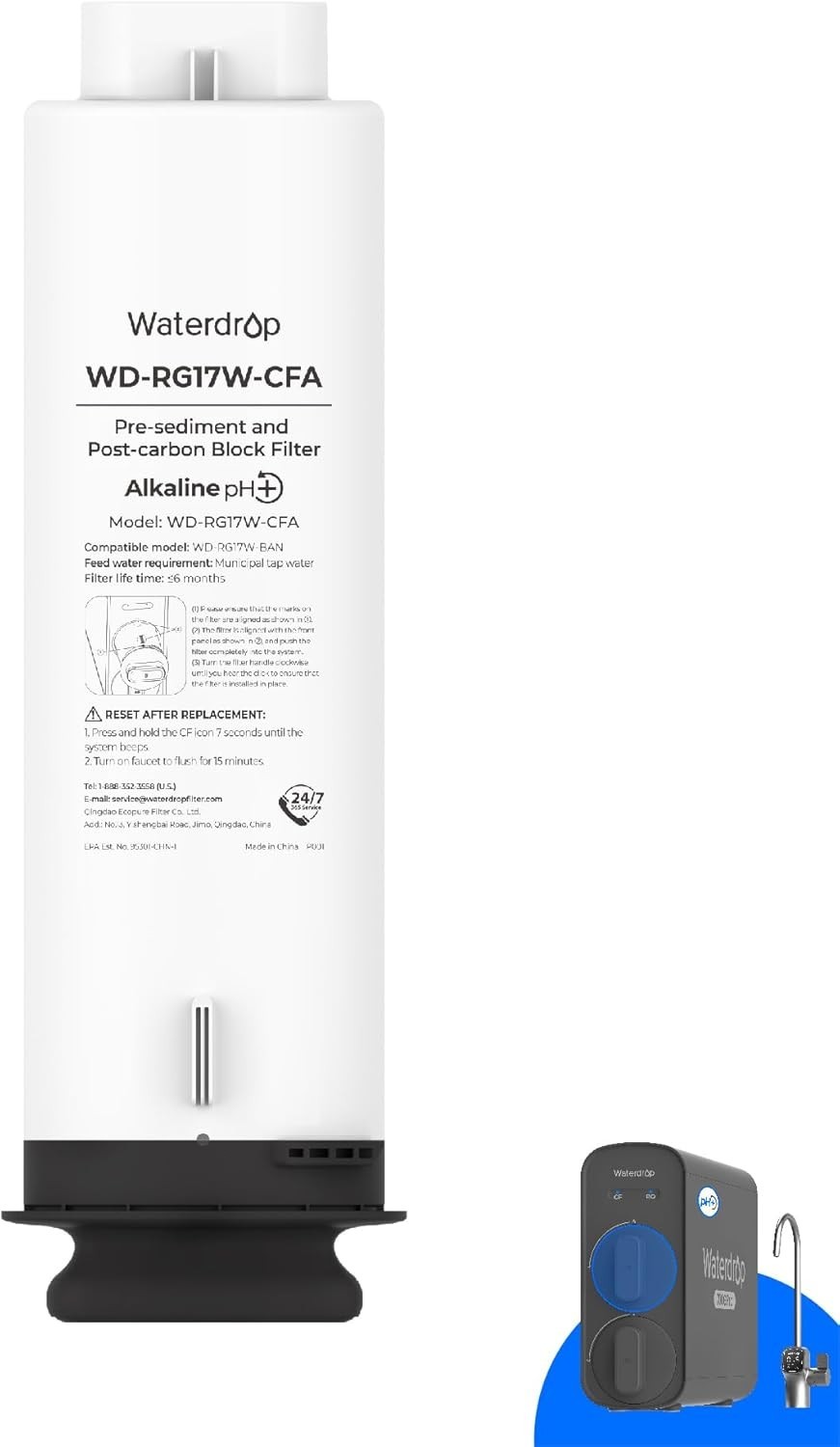 Waterdrop G5P700A-Pro-CF Filter, Replacement for Waterdrop G5P700A-Pro RO System