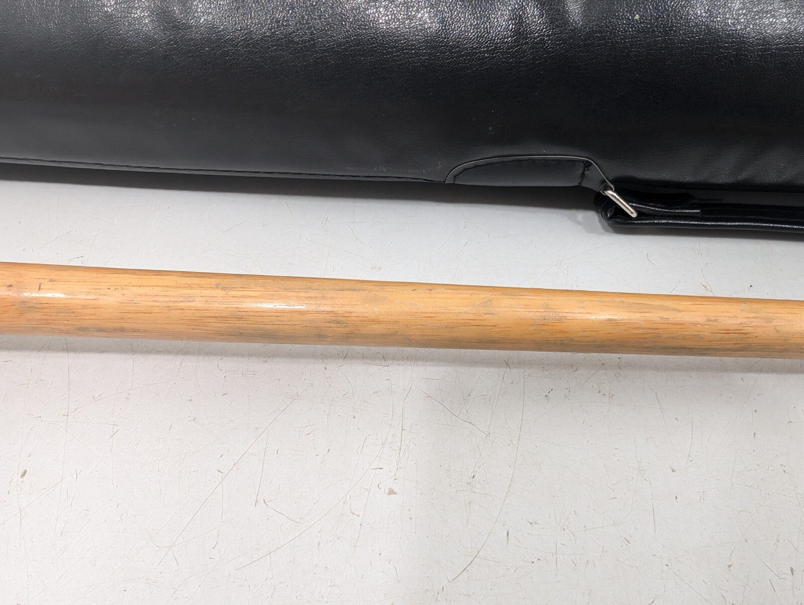 Vintage Pool Cue With Case - Tiki Bar Style Carved Wood Unique - Made In Hawaii